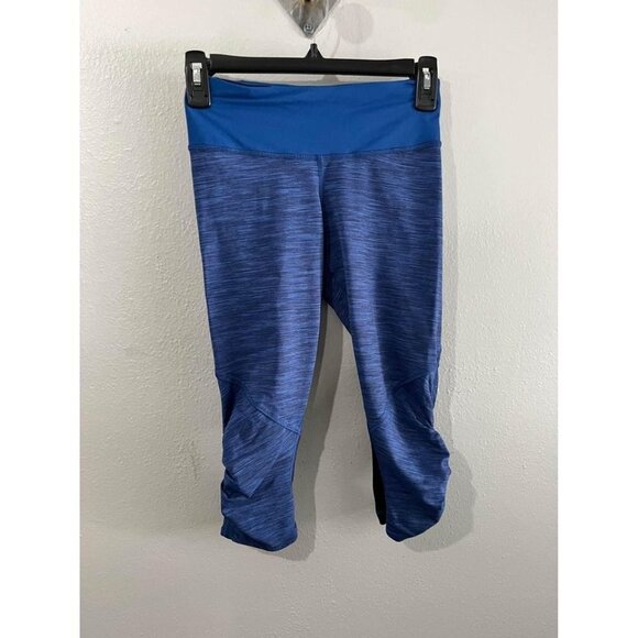 Lululemon Women Blue In The Flow Cinched Crop Leggings Size 4 - Picture 1 of 10